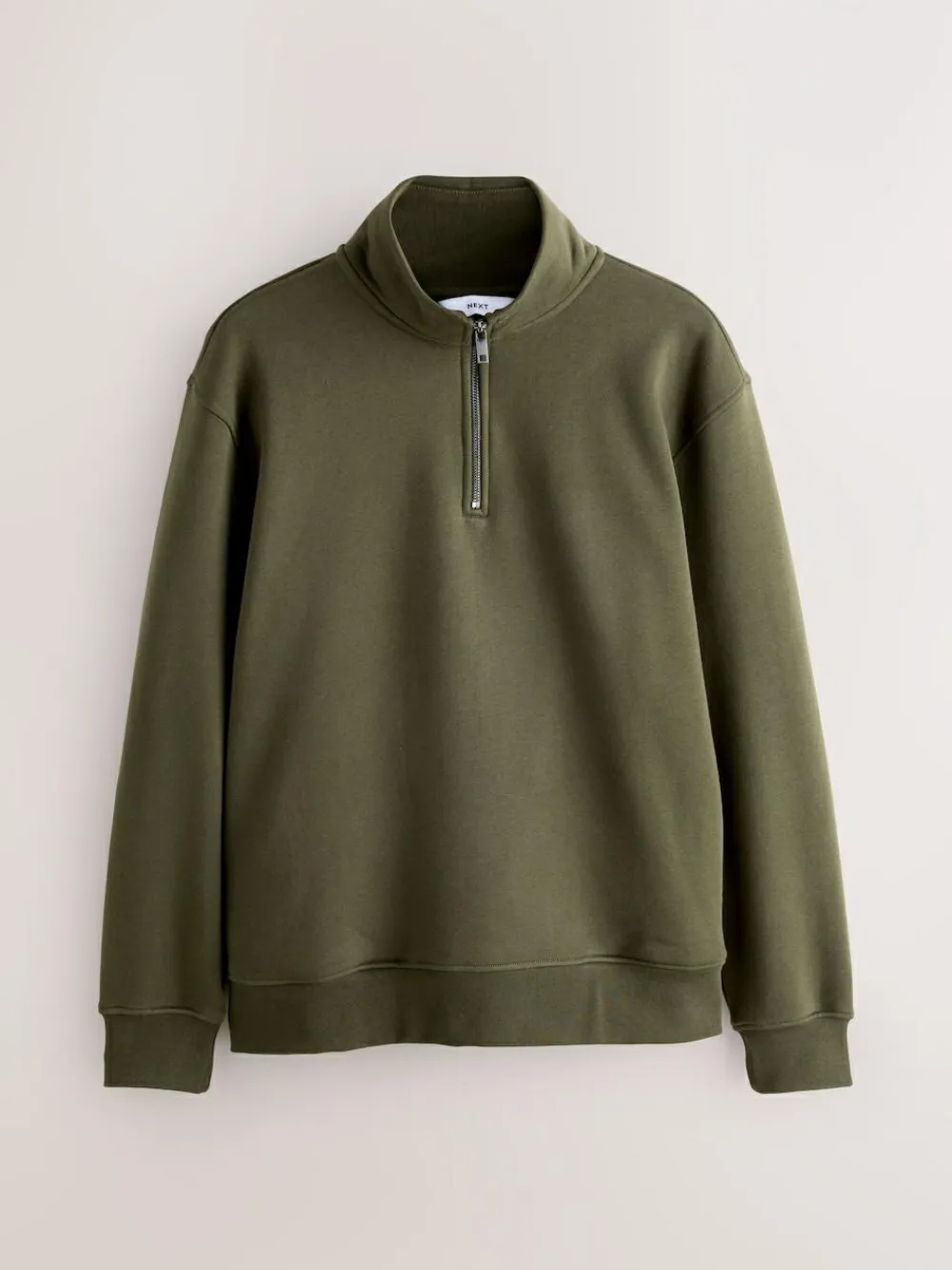 Next Navy Blue/Khaki Green 2 Pack Cotton Rich Heavyweight Jersey Quarter Zip Neck Sweatshirts^ Sweatshirts & Hoodies|Sweatshirts & Hoodies