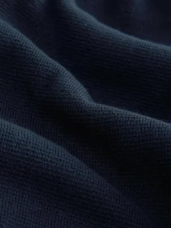 New Next N.Premium 100% Cotton Regular Fit Premium Quarter Zip Jumpers 2 Pack Navy Blue/Oatmeal