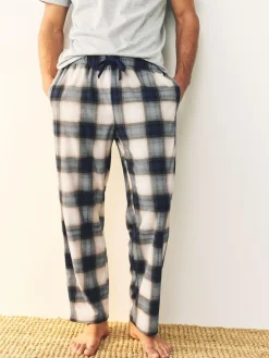 Next Navy Blue/Stone Motionflex Cosy Pyjamas Set 2 Pack