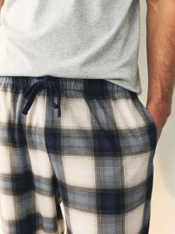 Next Navy Blue/Stone Motionflex Cosy Pyjamas Set 2 Pack