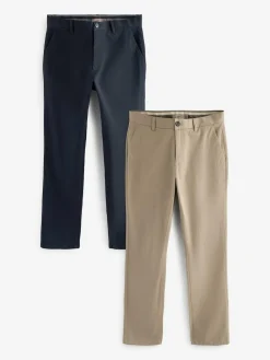 Next Slim Fit Stretch Chino Trousers 2 Pack^ Pants & Chinos