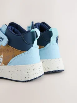 Next Navy Bluey Standard Fit (F) Touch Fastening Elastic Lace Hi Top Trainers^BOY Boots|Boots