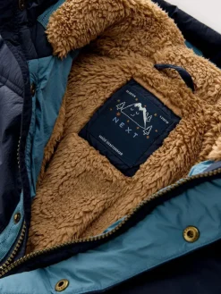 Sale Next Borg Lined Padded Shower Resistant Coat (3mths-7yrs) Navy