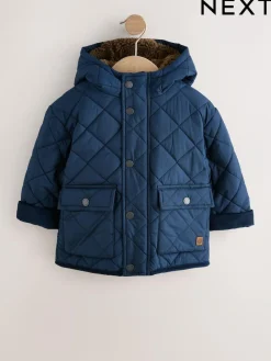 Next Borg Lined Quilted Coat (3mths-7yrs)^BOY Coats, Jackets & Pramsuits|Coats, Jackets & Pramsuits