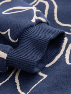 Next Navy Bow Sweat Dress (3mths-7yrs)