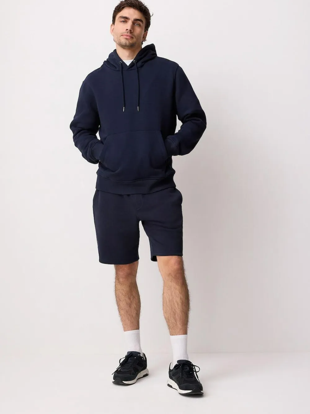 Hot Next Brushed Jersey Zip Pocket Shorts Navy