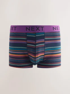 Next Navy/ Burgundy Red Spot Stripe 8 pack Hipster Boxers 5 Pack^ Underwear|Underwear