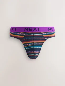 Outlet Next 5 Pack Cotton Rich Briefs Navy Burgundy Spot Stripe