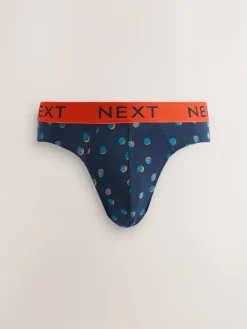 Outlet Next 5 Pack Cotton Rich Briefs Navy Burgundy Spot Stripe