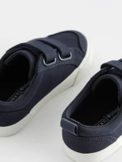 Sale Next Wide Fit (G) Two Strap Touch Fastening Trainers Navy Canvas