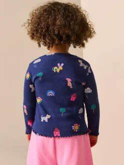 Discount Next Navy Cats & Dogs Rib Long Sleeve T-Shirt (3mths-7yrs)