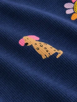 Discount Next Navy Cats & Dogs Rib Long Sleeve T-Shirt (3mths-7yrs)