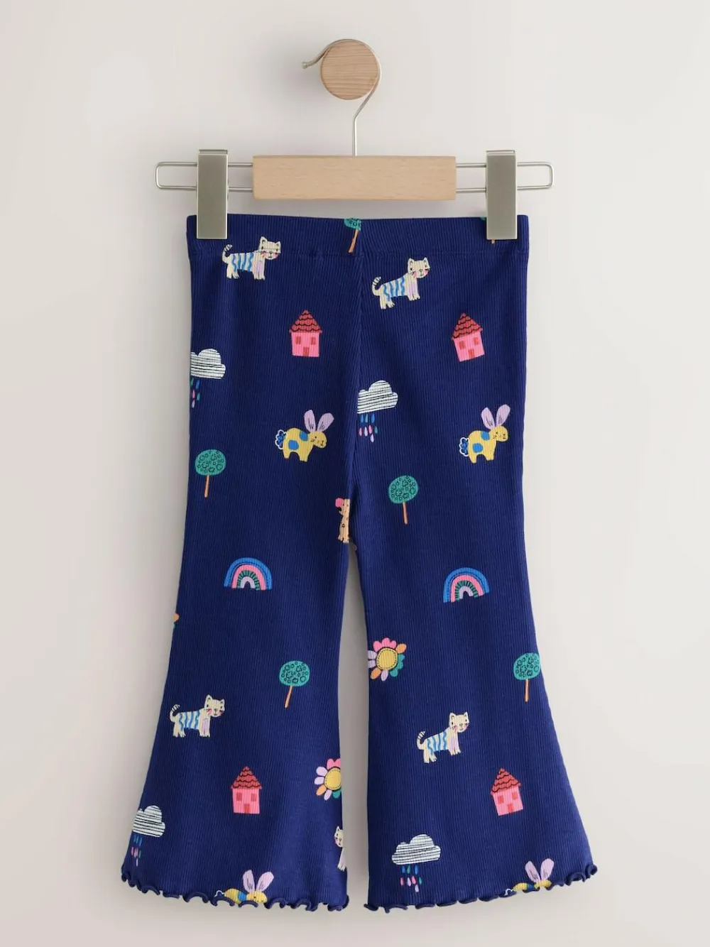 Next Navy Cats & Dogs Ribbed Flare Leggings (3mths-7yrs)^ Tops|T-Shirts