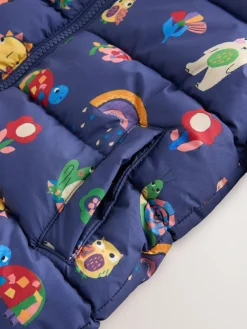 Next Shower Resistant Fleece Lined Hooded Padded Coat (3mths-7yrs) Navy Character