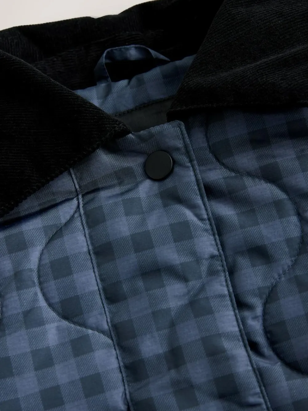 Next Navy Check Shower Resistant Quilted Barn Jacket (3-16yrs)^ Jackets & Coats|Snowsuits & Coats