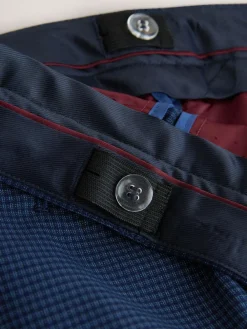 Next Navy Check Suit Trousers (3-16yrs)