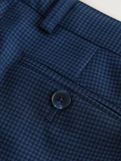 Next Navy Check Suit Trousers (3-16yrs)