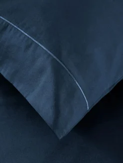 Next Navy Collection Luxe 300 Thread Count 100% Cotton Sateen Satin Stitch Luxury Duvet Cover And Pillowcase Set^ Bedsets & Duvet Covers
