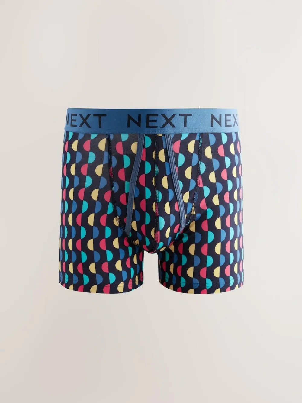 New Next Navy Colour Pop Spot Stripe 10 pack A-Front Boxers