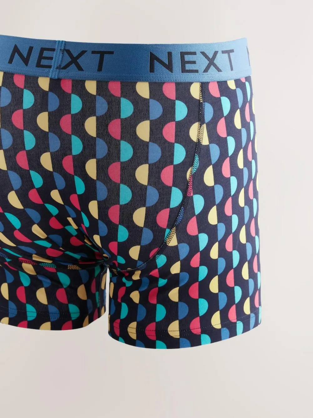 New Next Navy Colour Pop Spot Stripe 10 pack A-Front Boxers