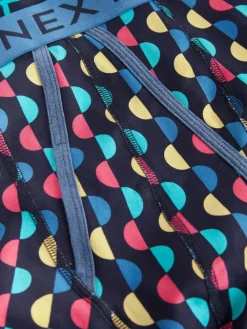 New Next Navy Colour Pop Spot Stripe 10 pack A-Front Boxers