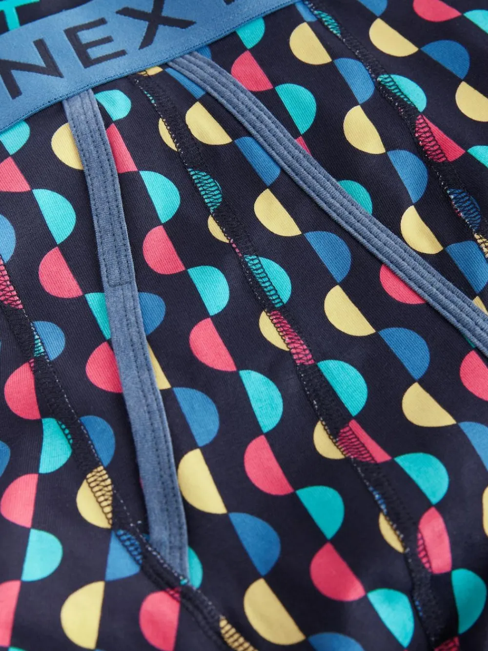 New Next Navy Colour Pop Spot Stripe 10 pack A-Front Boxers