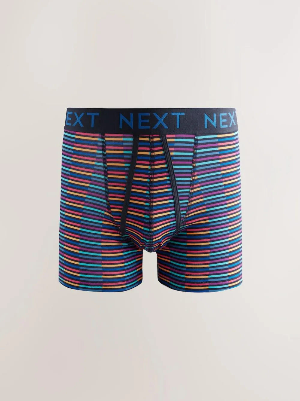 New Next Navy Colour Pop Spot Stripe 10 pack A-Front Boxers