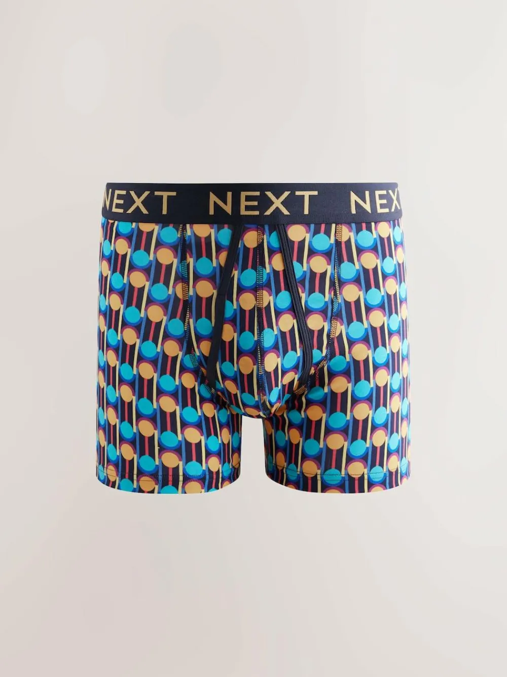 New Next Navy Colour Pop Spot Stripe 10 pack A-Front Boxers