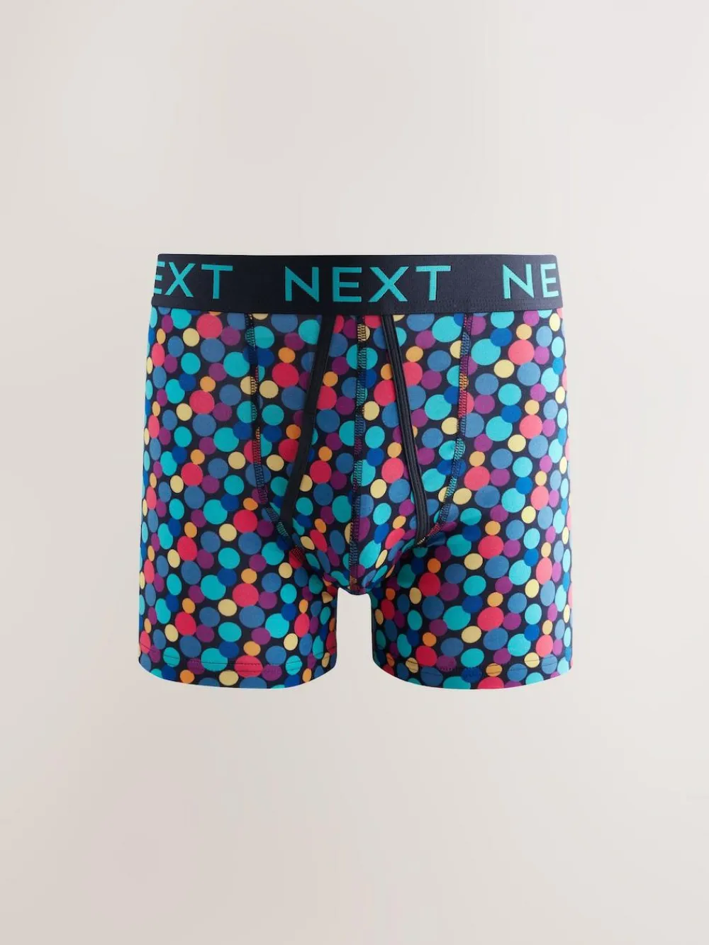 New Next Navy Colour Pop Spot Stripe 10 pack A-Front Boxers