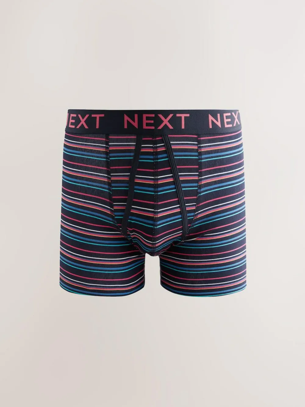 New Next Navy Colour Pop Spot Stripe 10 pack A-Front Boxers