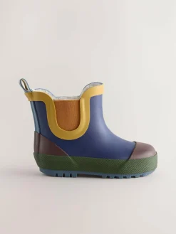 Next Navy Colourblock Warm Lined Ankle Wellies^BOY Baby Boys|Baby Boys
