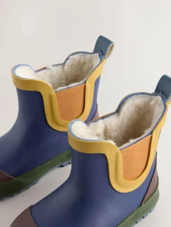 Next Navy Colourblock Warm Lined Ankle Wellies^BOY Baby Boys|Baby Boys