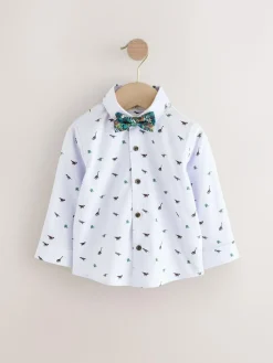 Sale Next Waistcoat Set With Shirt And Bow Tie (3mths-7yrs) Navy Dino