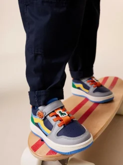 Online Next Touch Fastening Elastic Lace Trainers Navy Dogs