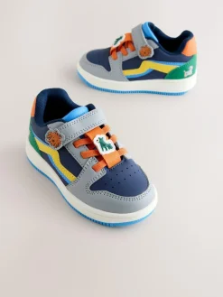 Online Next Touch Fastening Elastic Lace Trainers Navy Dogs