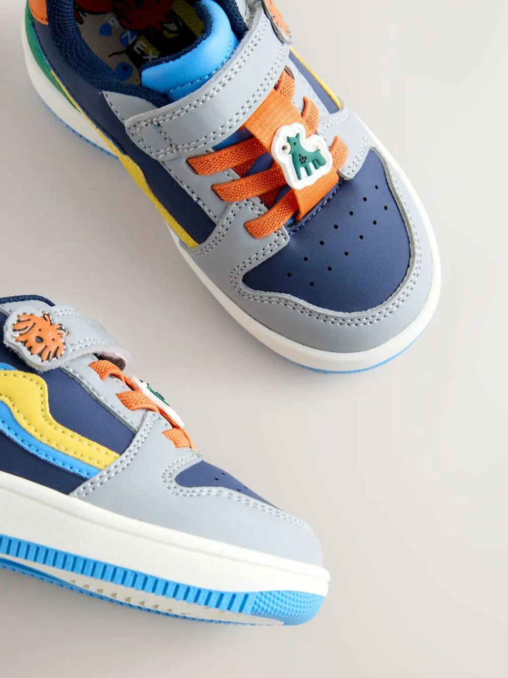 Online Next Touch Fastening Elastic Lace Trainers Navy Dogs