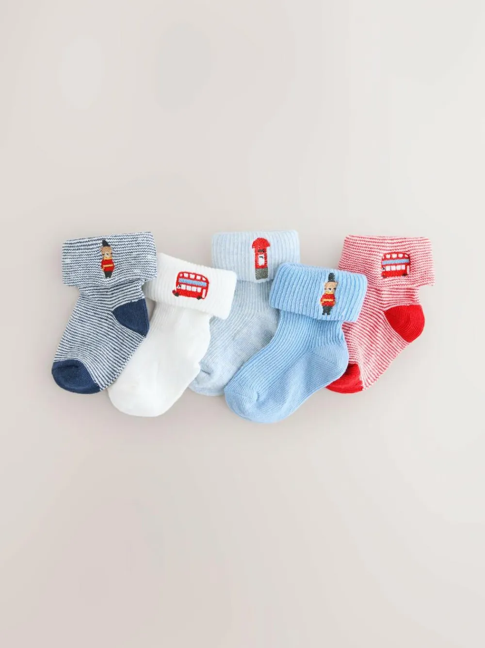 Next Embroidered Roll Top Socks 5 Pack (0mths-2yrs)^BOY Cosy Club|Socks