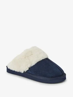 Discount Next Navy Faux Fur Lined Suede Mule Slippers