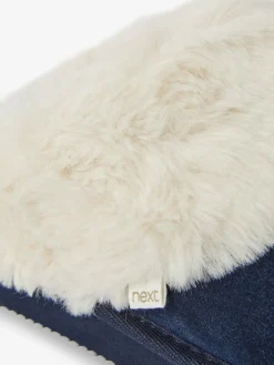 Discount Next Navy Faux Fur Lined Suede Mule Slippers