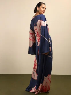 Next Twist Front Long Sleeve Satin Maxi Dress^Women Occasion Dresses|Maxi Dresses