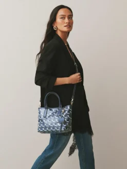 New Next Navy Geometric Print Cross-Body Bag