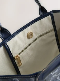 New Next Navy Geometric Print Cross-Body Bag