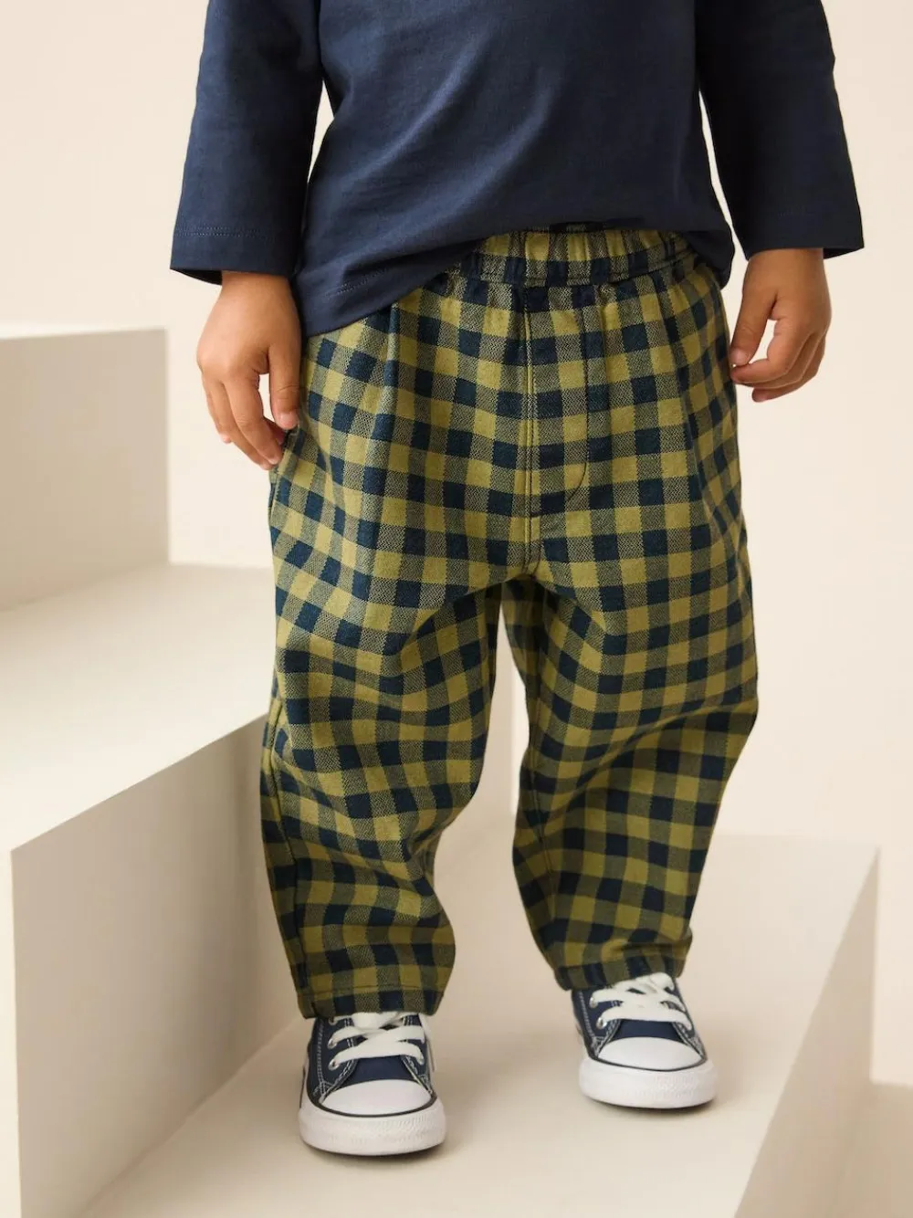 Sale Next Barrel Pull On Trousers (3mths-7yrs) (3mths-7yrs) Navy Gingham
