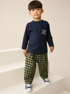Sale Next Barrel Pull On Trousers (3mths-7yrs) (3mths-7yrs) Navy Gingham