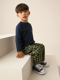 Sale Next Barrel Pull On Trousers (3mths-7yrs) (3mths-7yrs) Navy Gingham