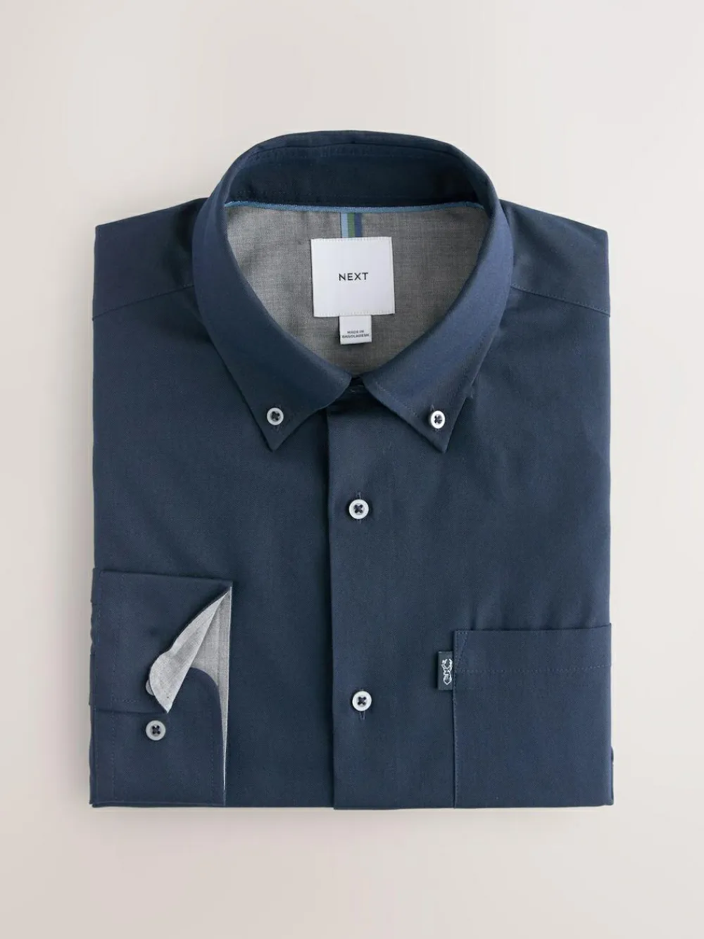 Discount Next Long Sleeve Oxford Shirts 2 Pack Navy/ Green Blackwatch Check