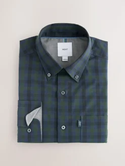 Discount Next Long Sleeve Oxford Shirts 2 Pack Navy/ Green Blackwatch Check