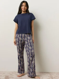 Hot Next Navy Hamish The Highland Cow Short Sleeve Pyjamas