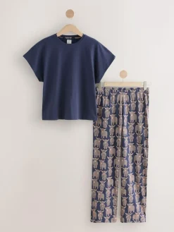 Hot Next Navy Hamish The Highland Cow Short Sleeve Pyjamas