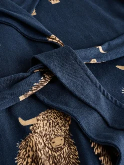 Discount Next Navy Hamish The Highland Cow Cosy Lightweight Dressing Gown